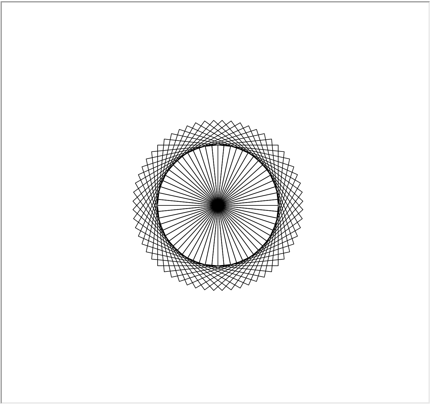 Drawing a single radial pattern.