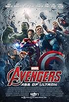 Samuel L. Jackson, Robert Downey Jr., James Spader, Paul Bettany, Chris Evans, Scarlett Johansson, Elizabeth Olsen, Jeremy Renner, Mark Ruffalo, Aaron Taylor-Johnson, and Chris Hemsworth in Avengers: Age of Ultron (2015)